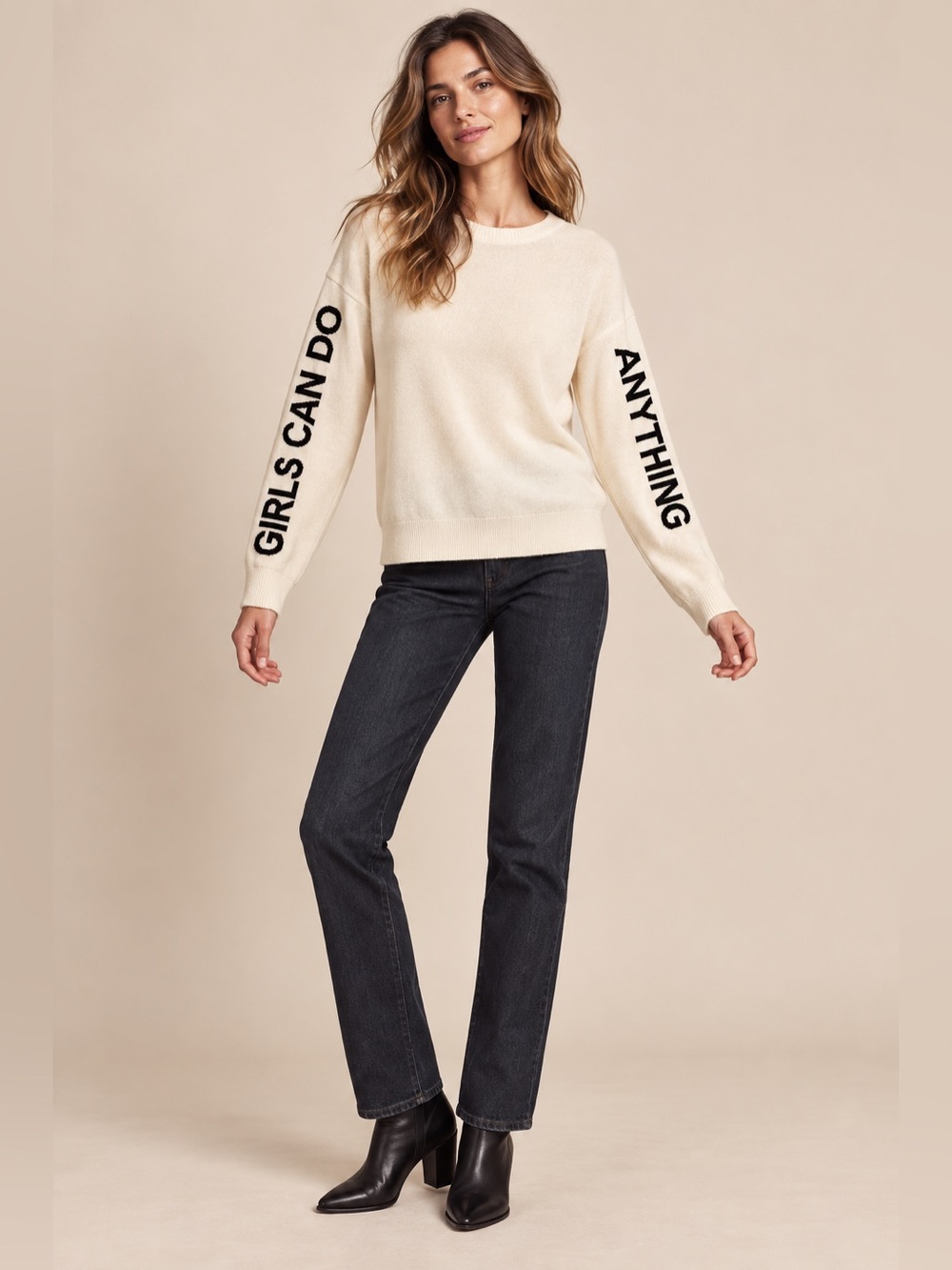 NWT Zadig & Voltaire Gaby Girls Can Do Wool Cashmere Sweater M